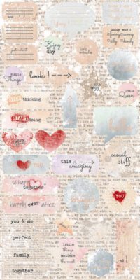 a collection of scrapbooking papers messy head 7 dots studio