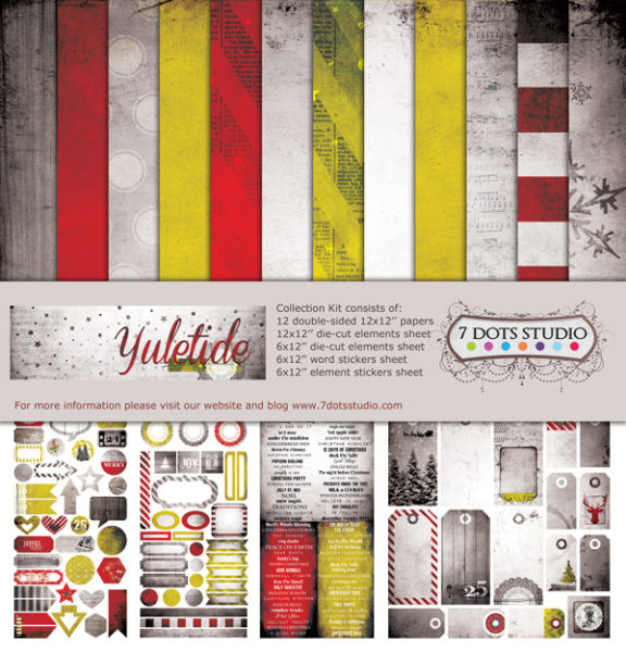 scrapbooking paper collection yuletide 7 dots studio