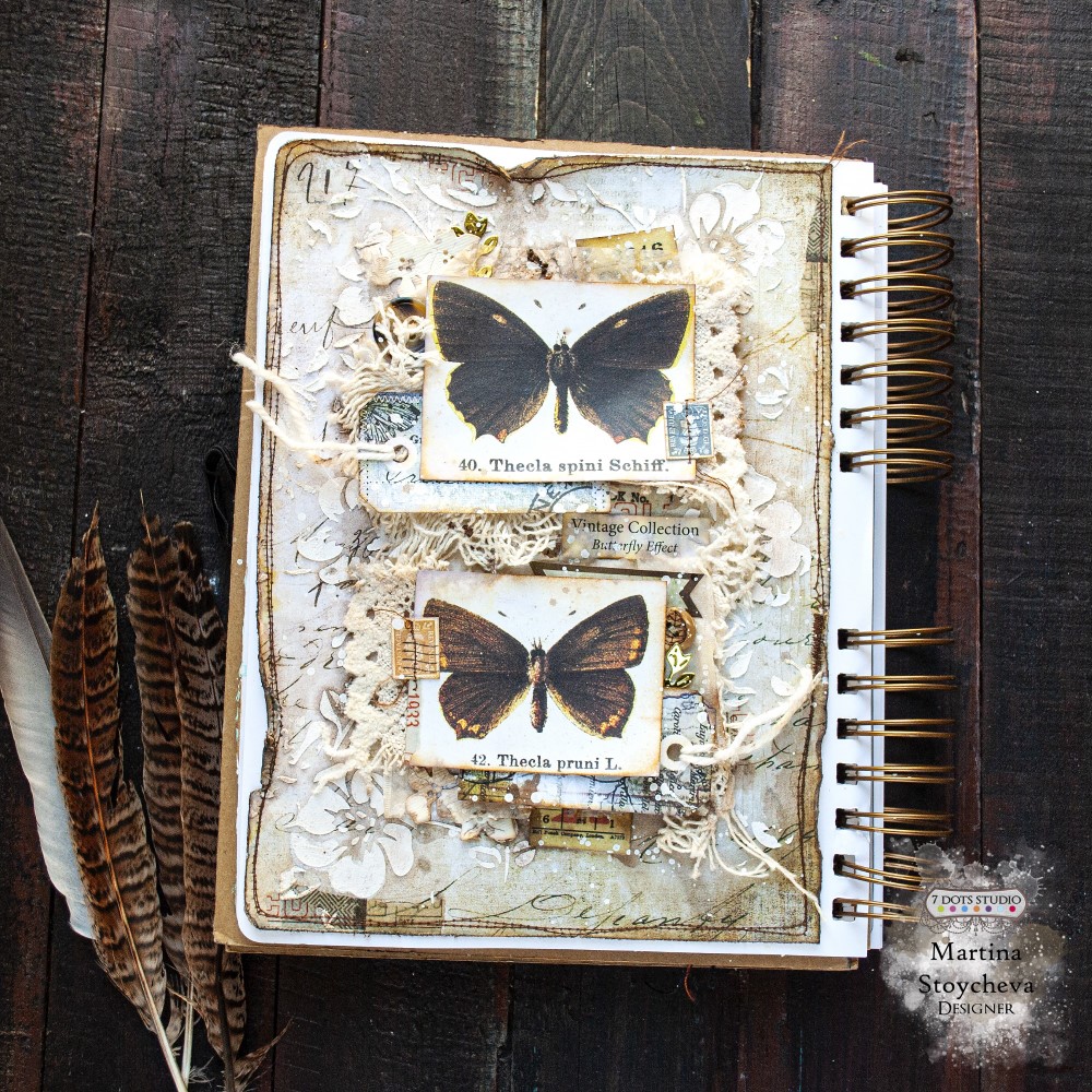 butterfly effect shabby art journal page