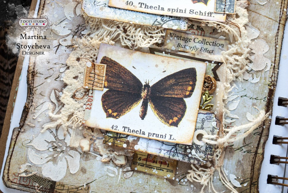 butterfly effect shabby art journal page